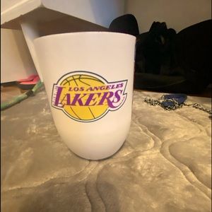 White LA lakers metal tumbler